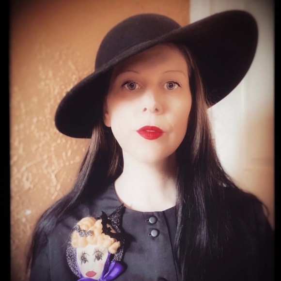 VTG Viv Knowland for Edward Mann Bloomingdales Black Wool Hat - Picture 2 of 13